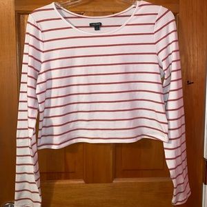 Red and White Stripper Crop Top